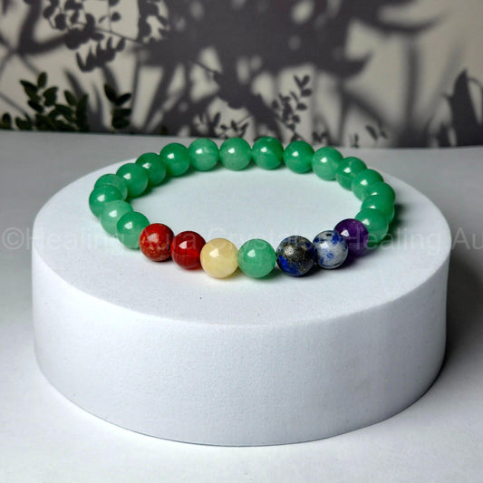 7 Chakra with Green Aventurine Bracelet (8mm)