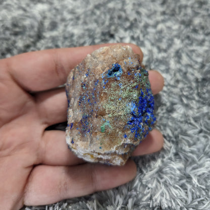 Azurite Malachite Raw with Quartz Inclusion 113g