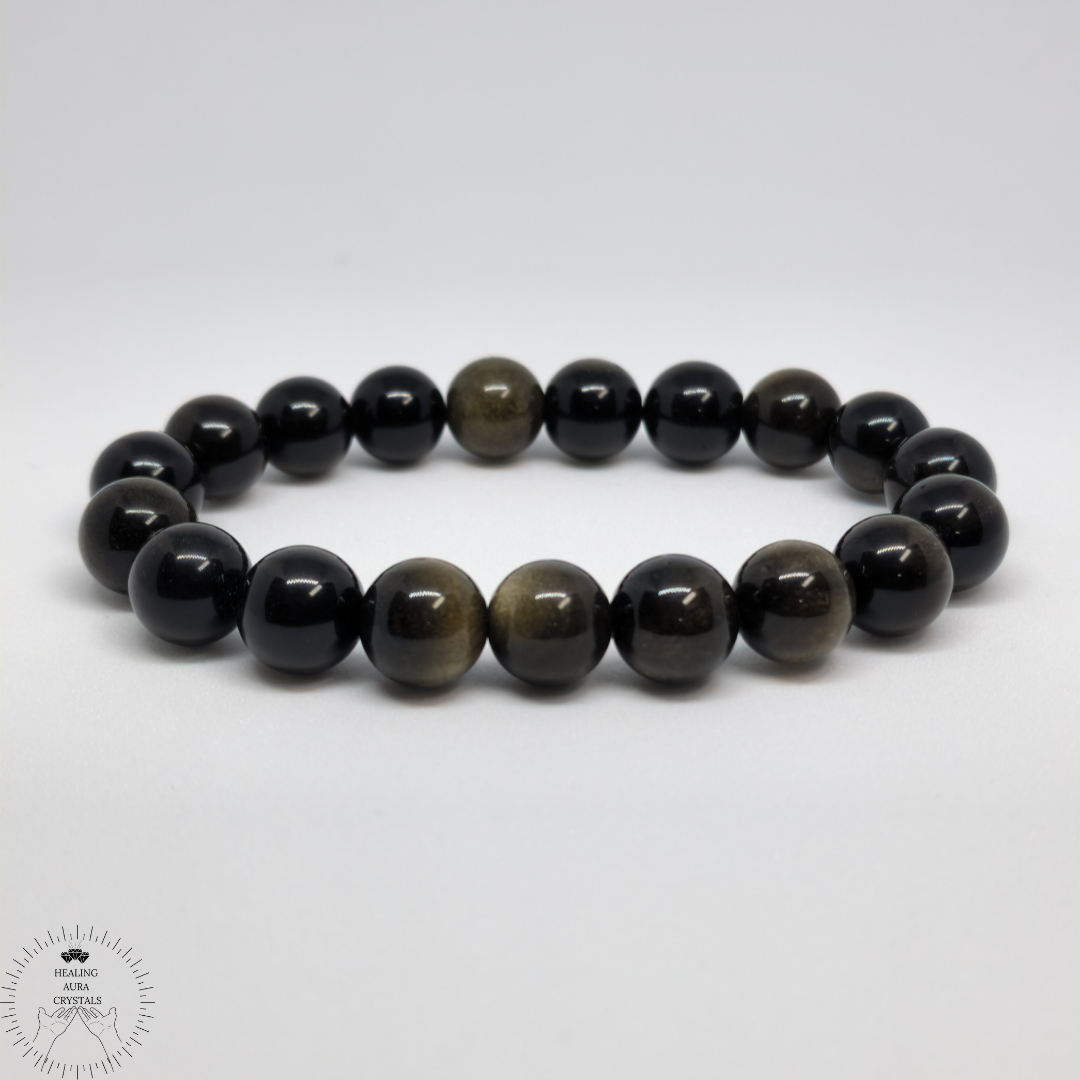 Black Obsidian Golden Sheen Bracelet (10mm)