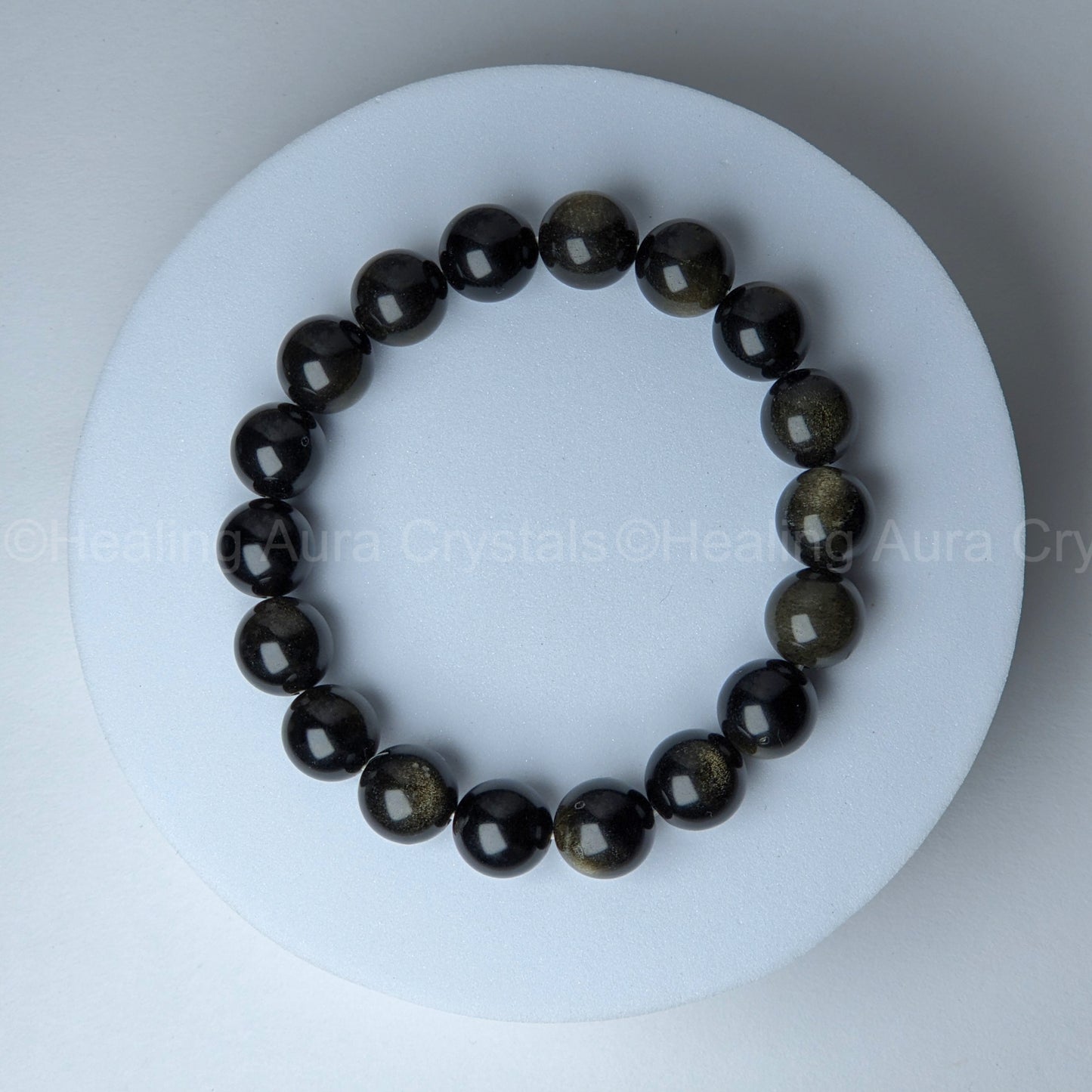 Black Obsidian Golden Sheen Bracelet (10mm)