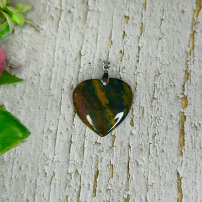 Bloodstone Heart Pendant