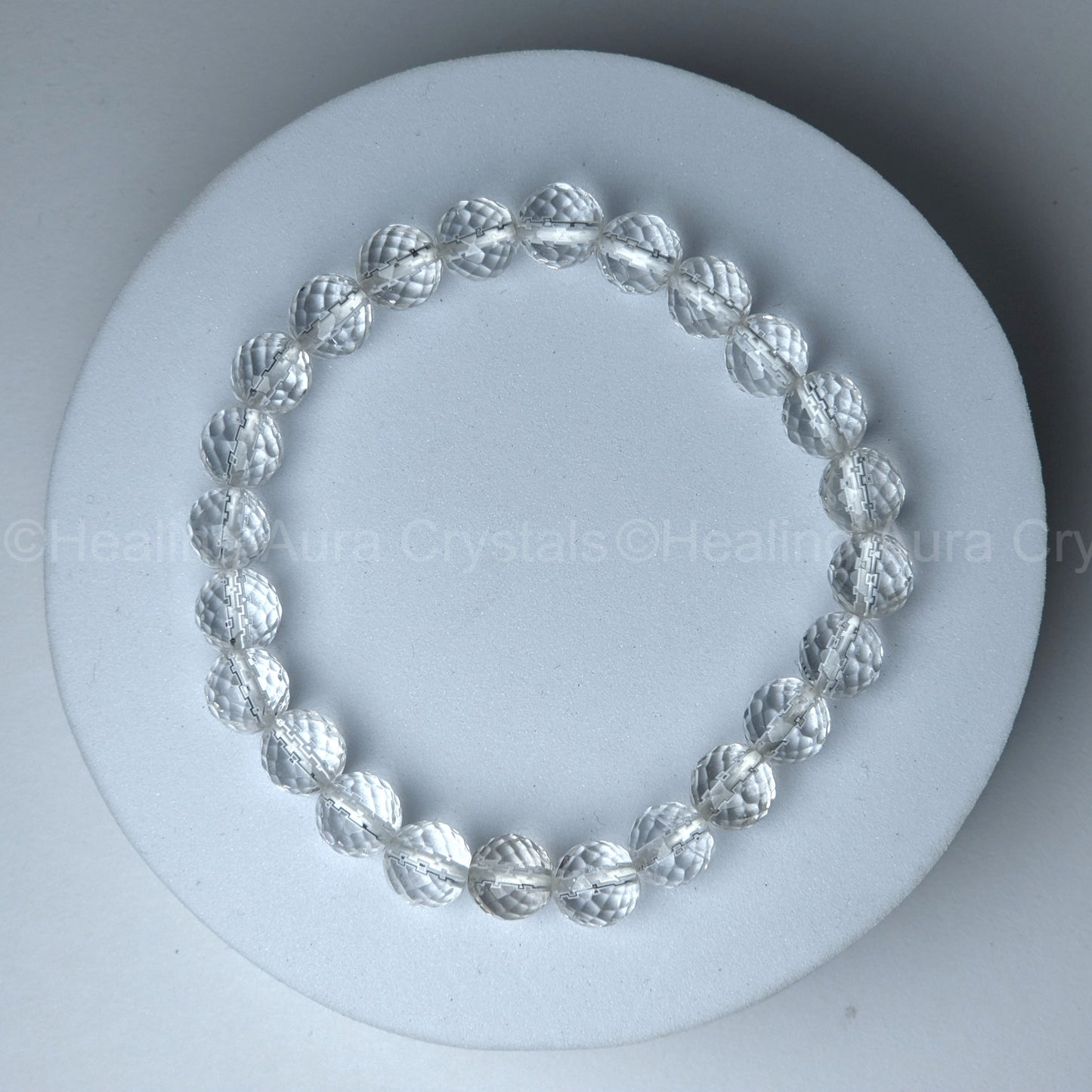 Clear Quartz Faceted/ Diamond Cut Bracelet (8mm)