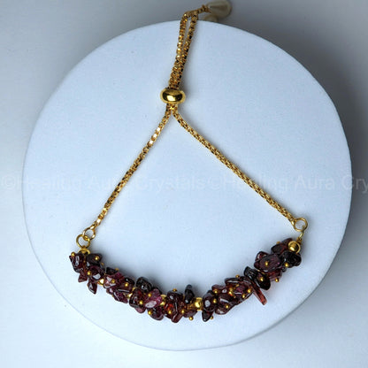 Garnet Chip Chain Bracelet