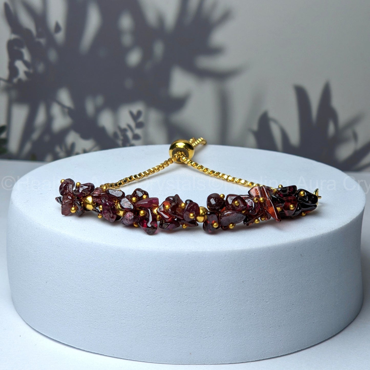 Garnet Chip Chain Bracelet