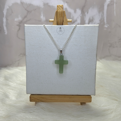 Green Aventurine Cross Pendant
