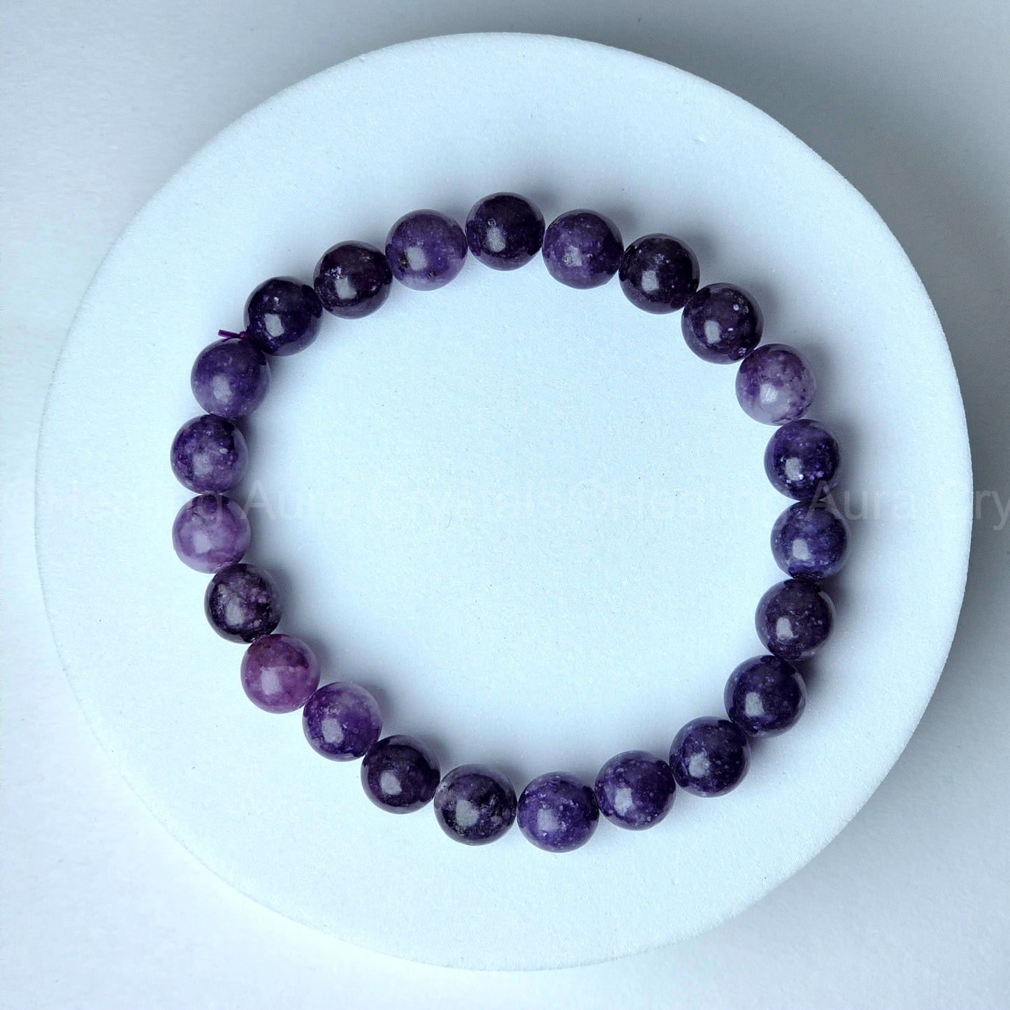 Lepidolite Bracelet (Dark Purple)- 8mm