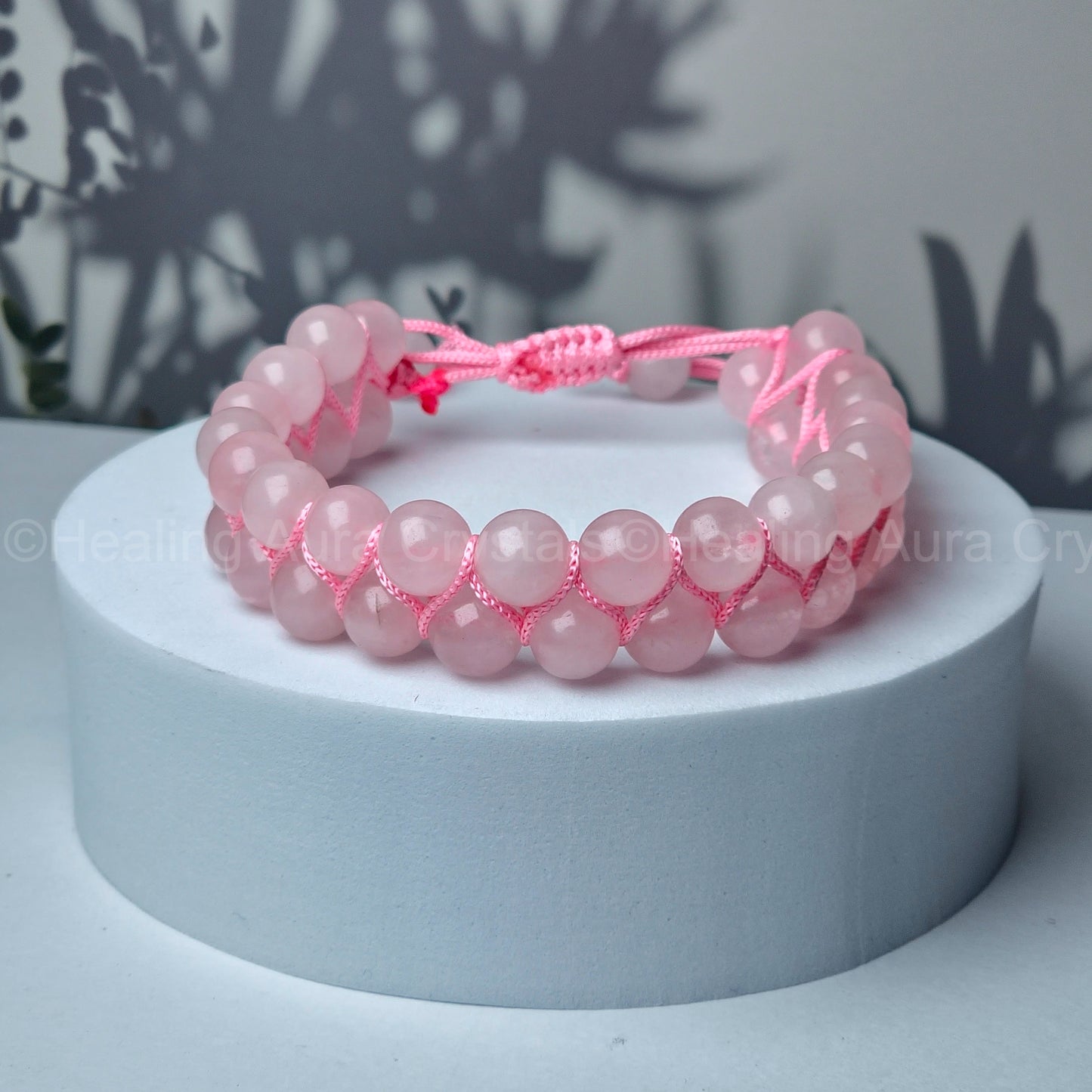 Rose Quartz Bracelet - Double Layer Adjustable (8mm)