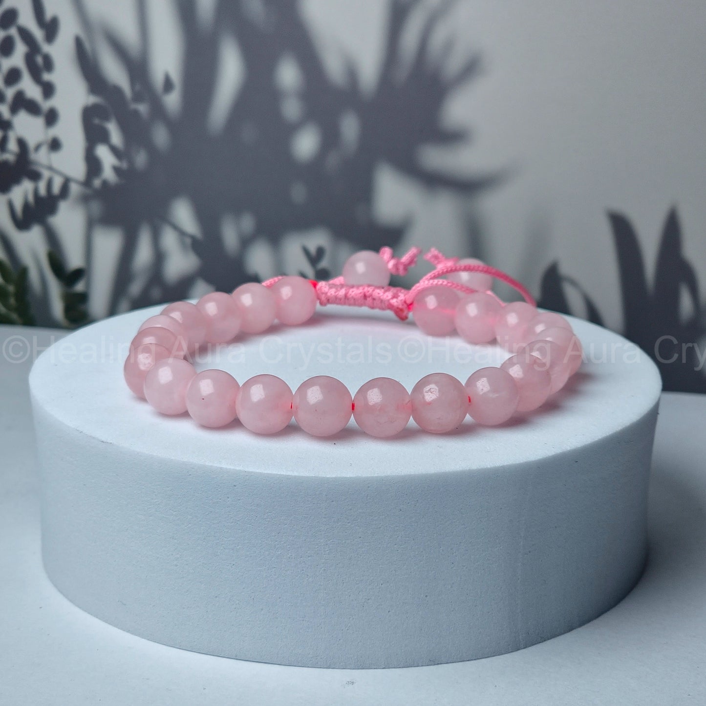 Rose Quartz Bracelet - Single Layer Adjustable (8mm)