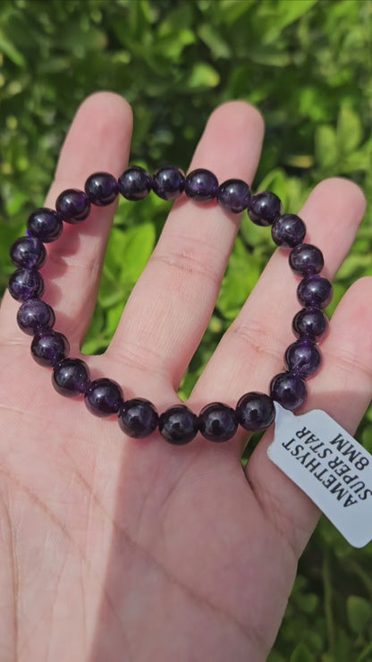 Amethyst Bracelet (8mm) -Premium Quality