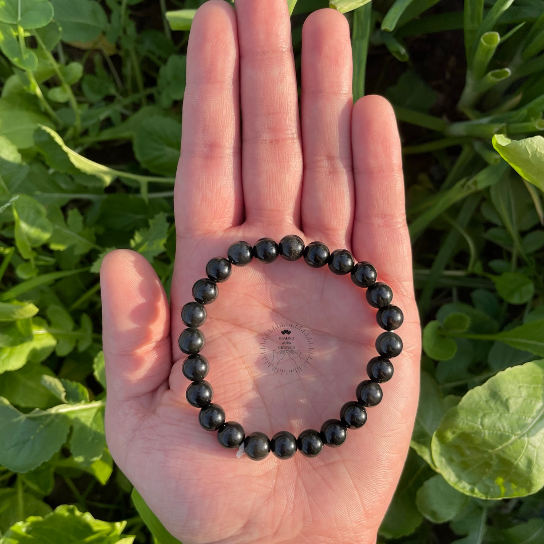 8MM Black Obsidian Stone Bracelet Fat Relief Anti Anxiety Weight Loss  Bracelets | eBay